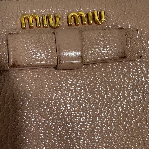 Miu Miu Blush Pink Leather Wallet with Bow - Picture 2 of 7
